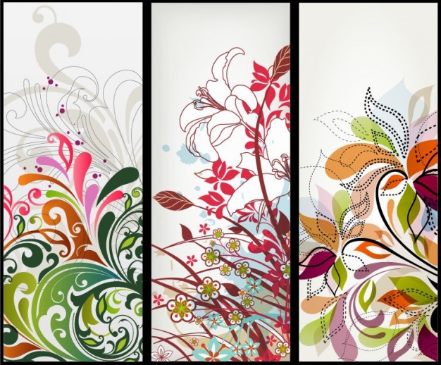 art vertical Graphics floral banners about Interior design Drawing